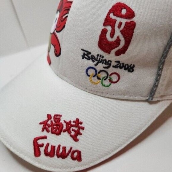 Beijing China 2008 FUWA Olympics Strapback Hat Cap Embroidered Logos Kids Sports - Picture 4 of 12